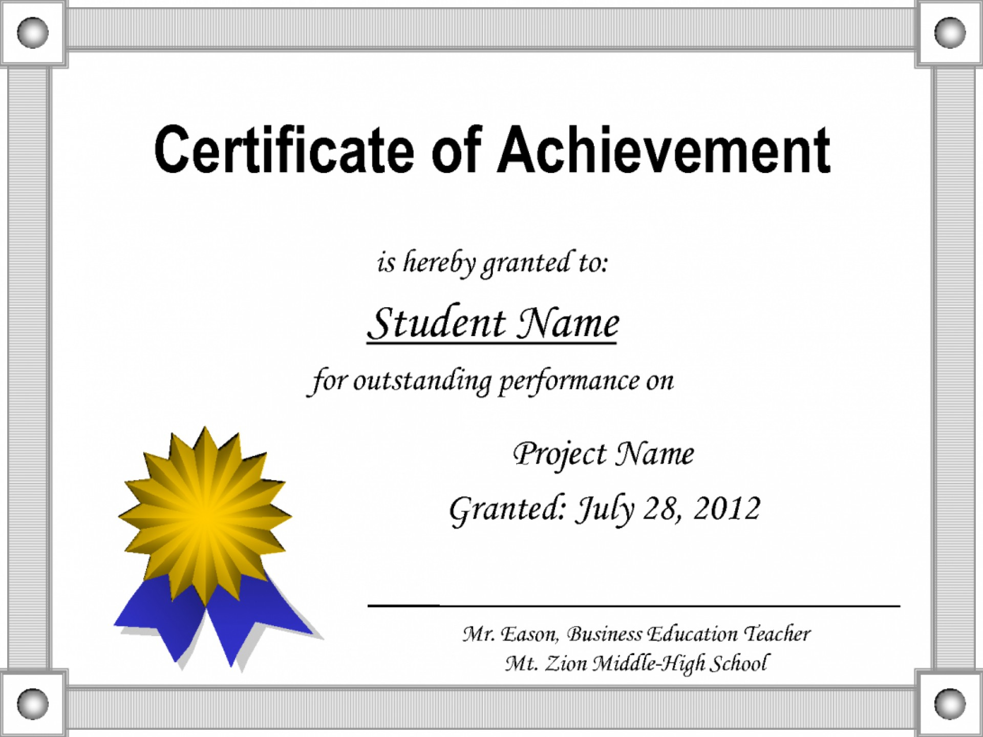012 Template Ideas Certificate Award Microsoft Awesome Word Regarding 