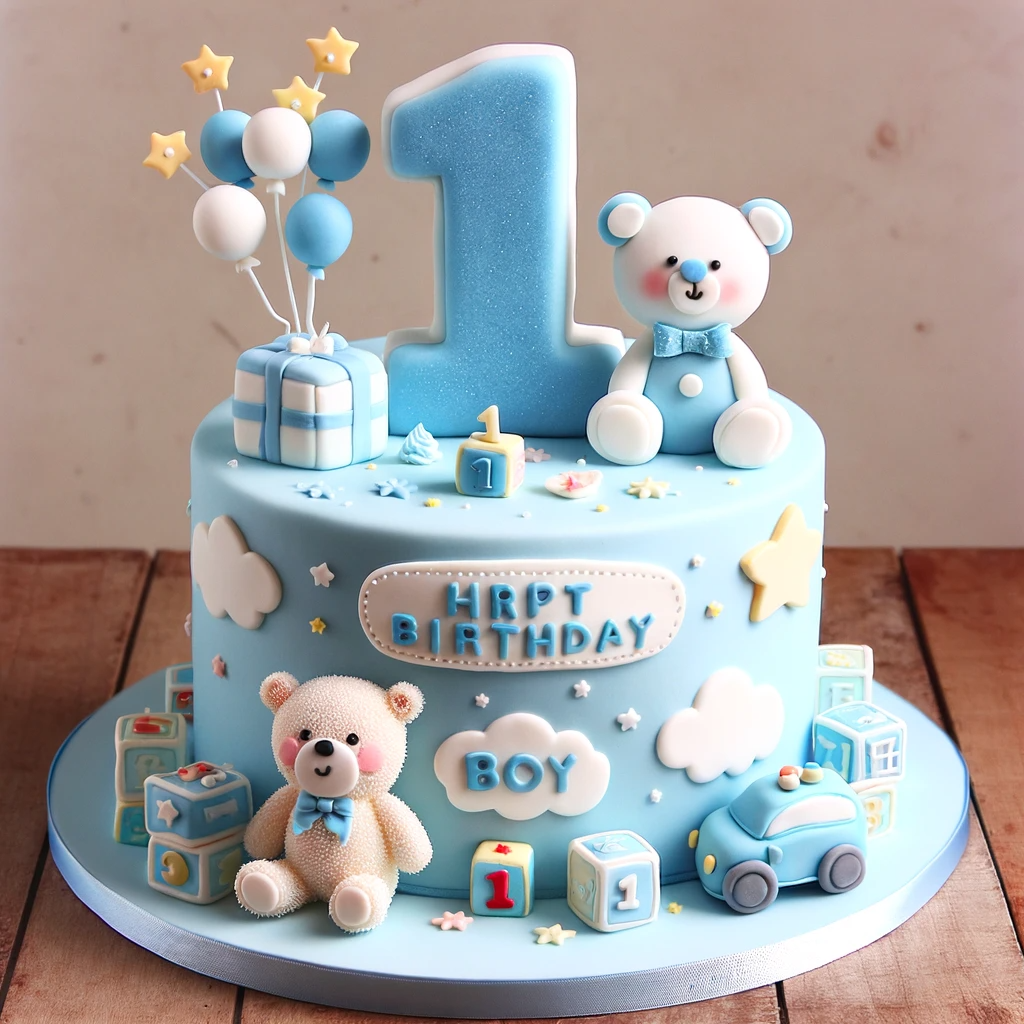 1 Year Boy Birthday Cake Cravoury