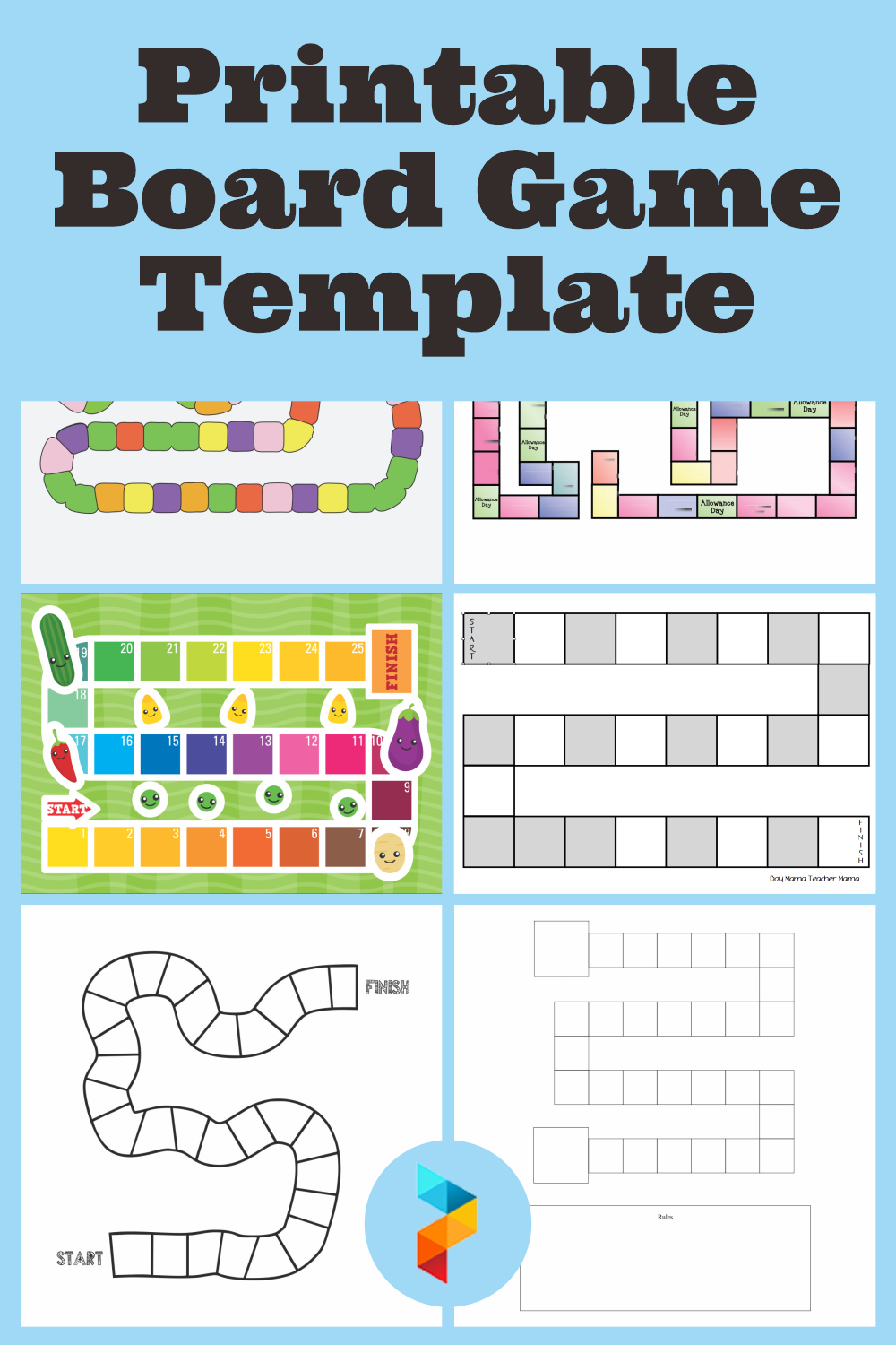 generic printable game board