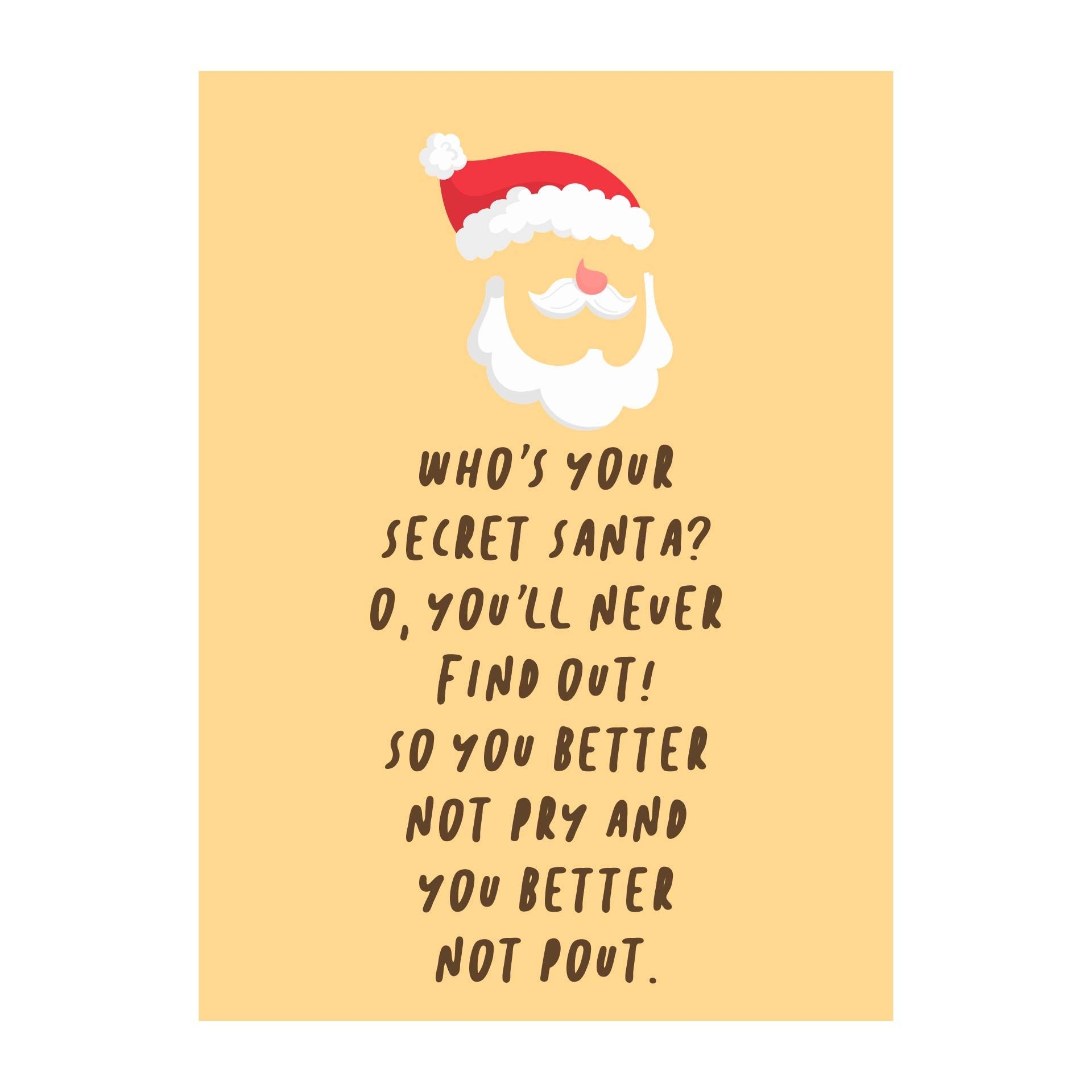 10 Best Printable Secret Santa Cards PDF For Free
