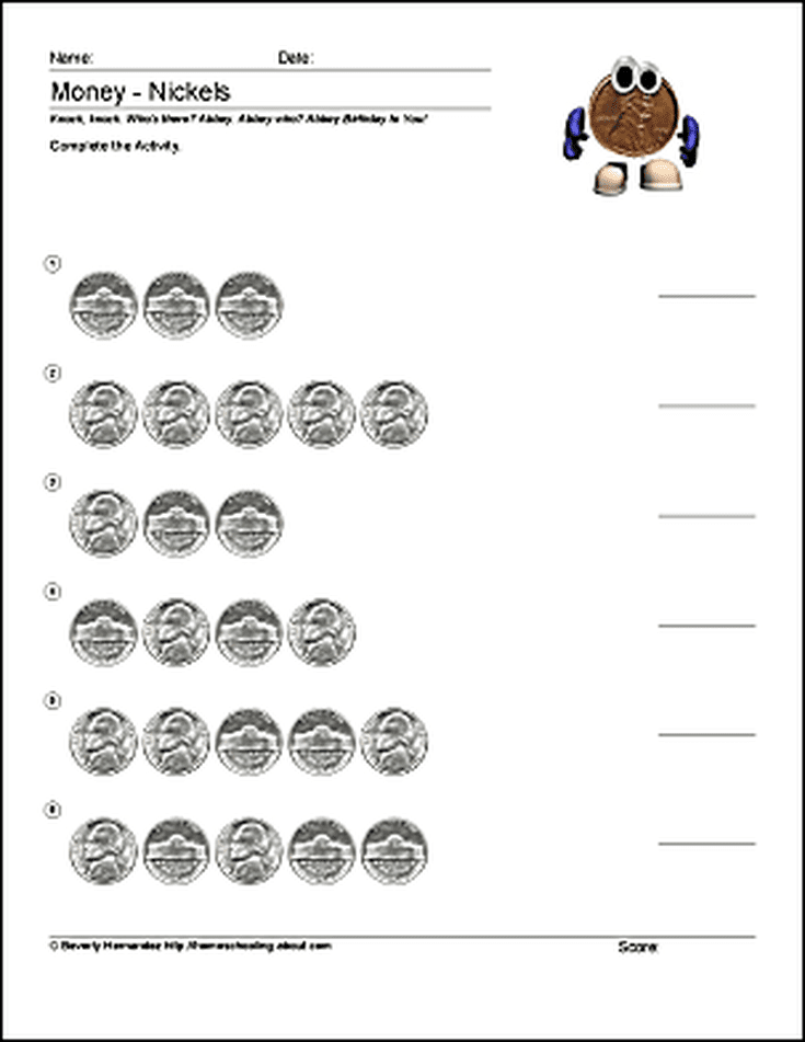 10 Counting Nickels Worksheet Worksheets Decoomo