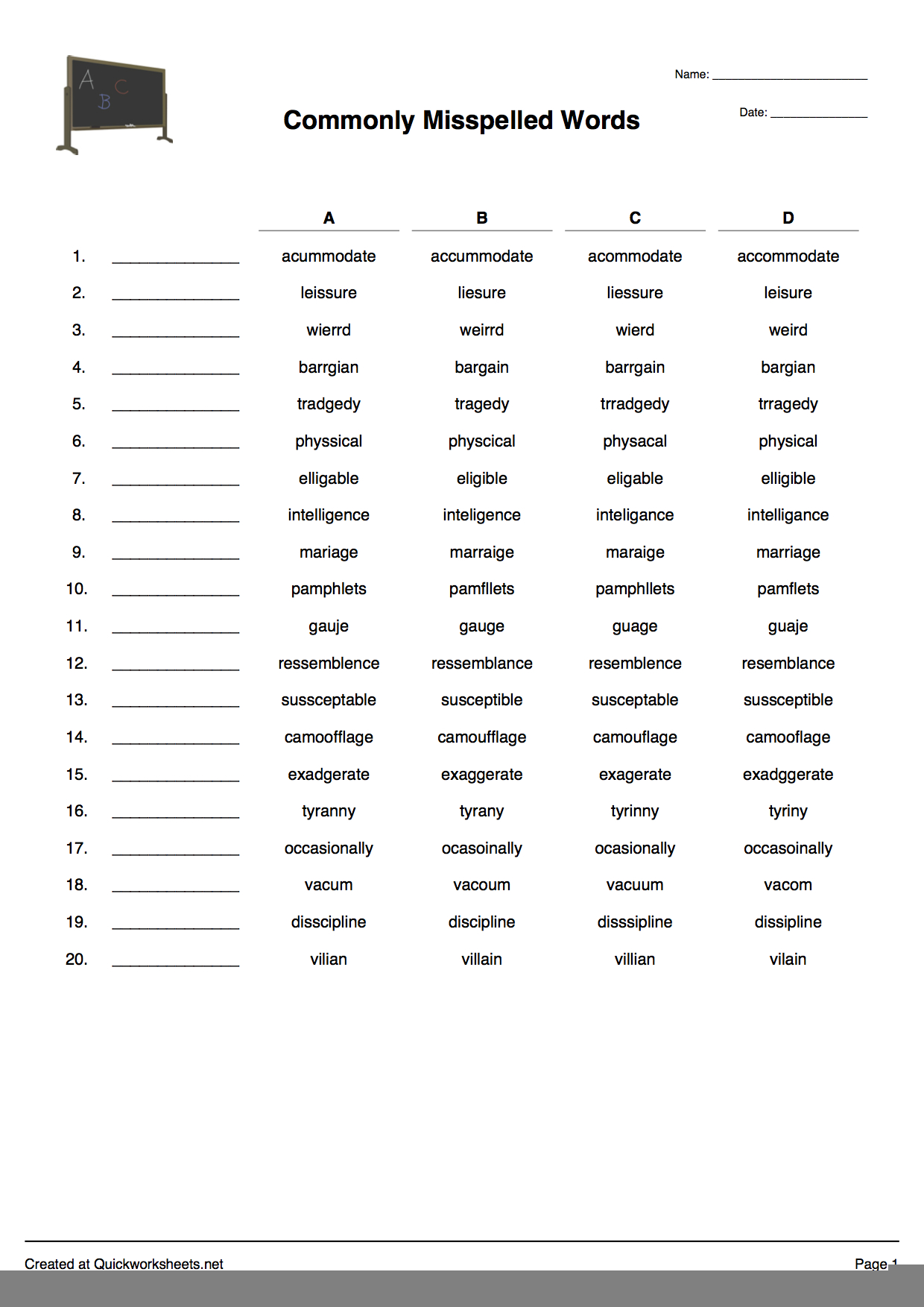 create spelling word worksheets