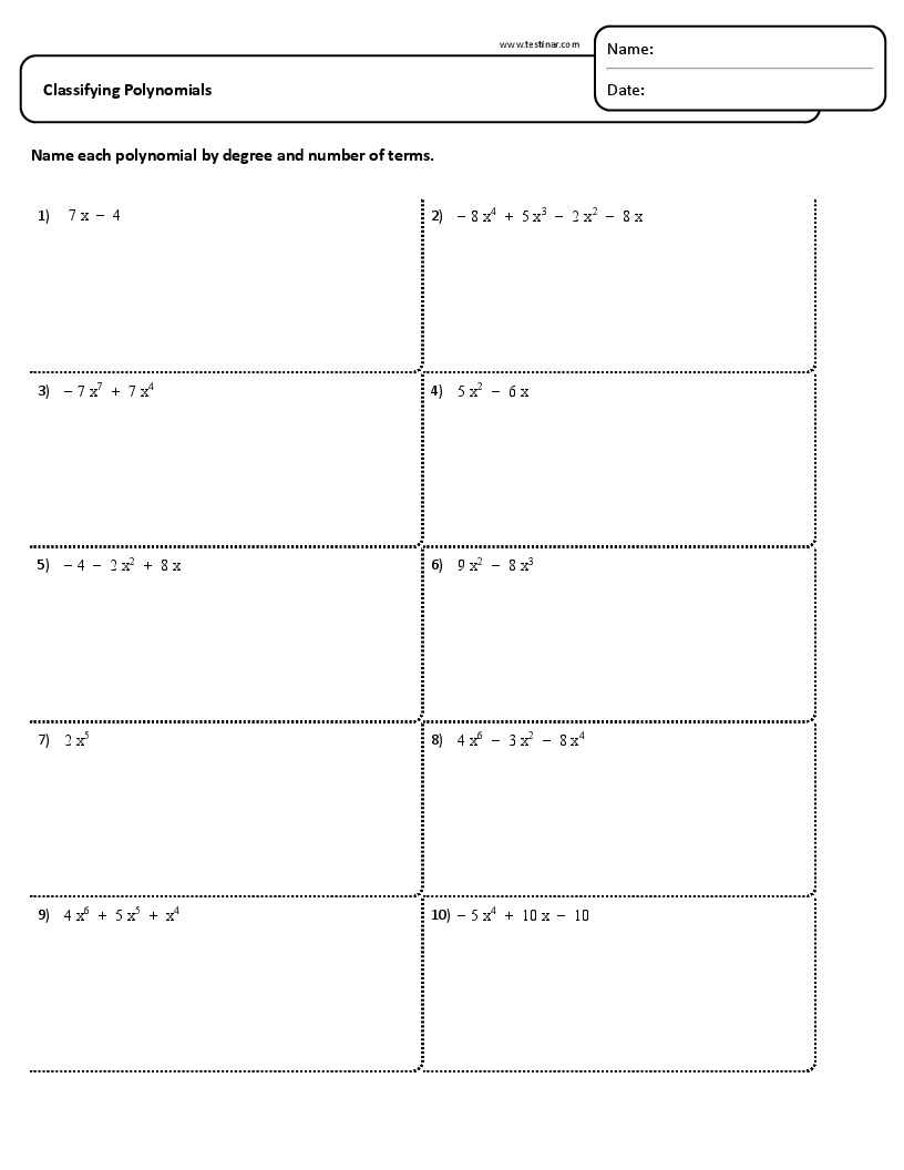 10 Simplifying Polynomials Worksheet Worksheets Decoomo