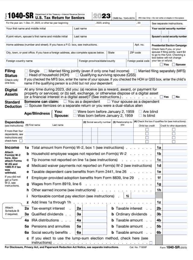 1040 2023 Internal Revenue Service Worksheets Library