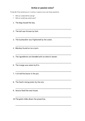 11 Active And Passive Sentences Worksheet Free PDF At Worksheeto