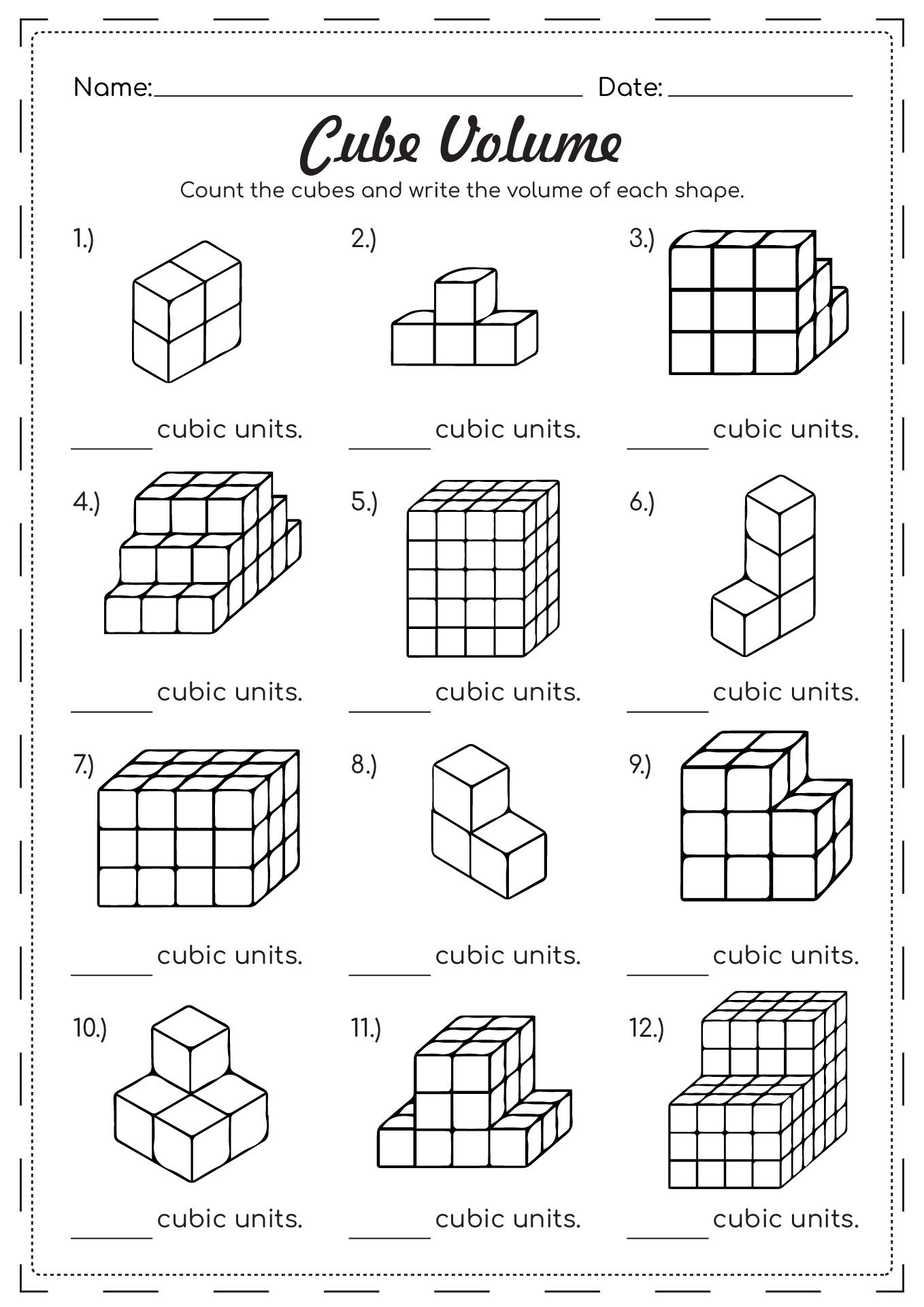 11 Volume Measurement Worksheets Grade 2