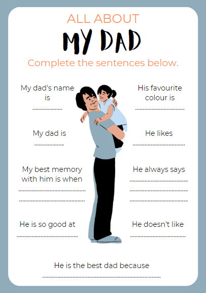 12 All About My Dad Fathers Day Printables Xoxoerinsmith