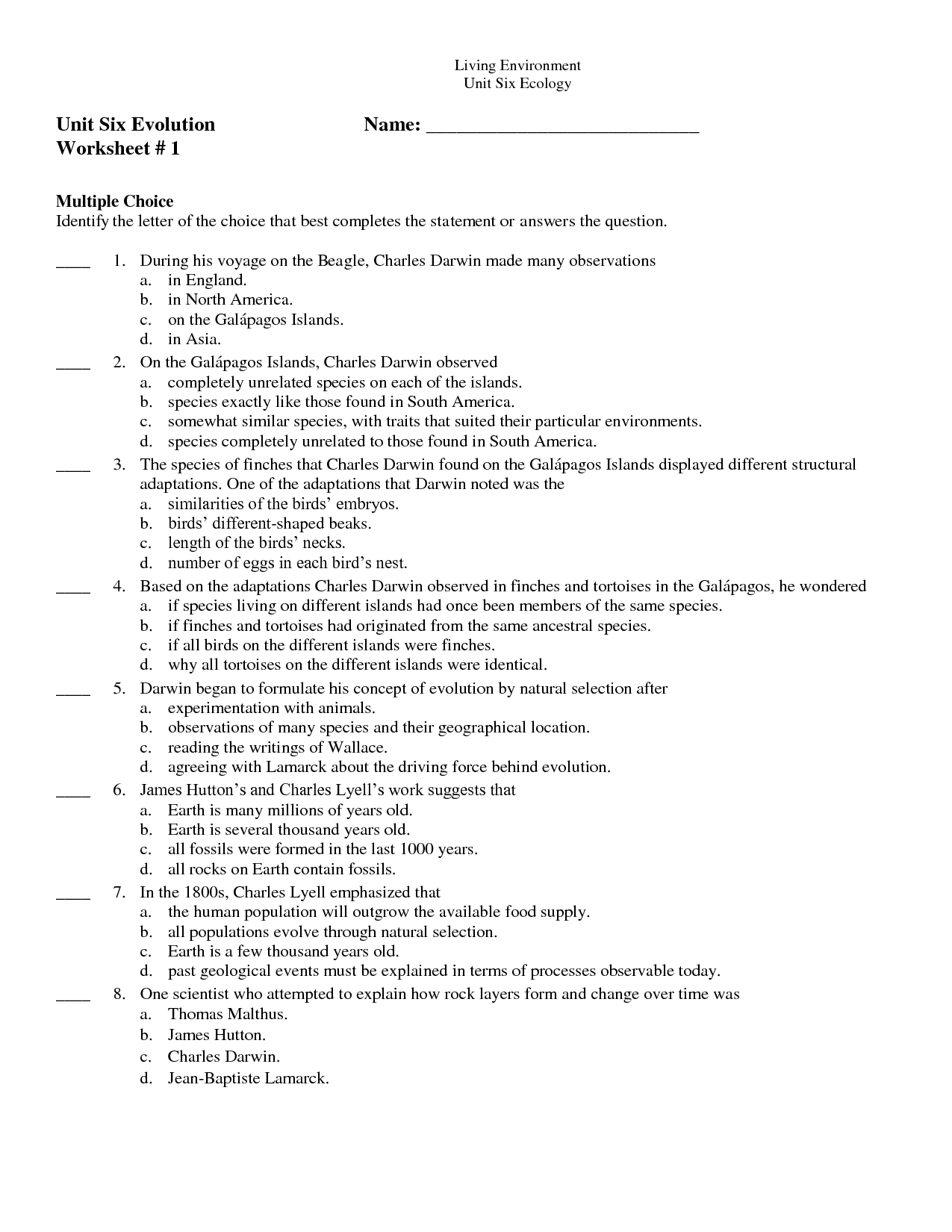 12 Darwin 39 s Natural Selection Worksheet Key Free PDF At Worksheeto