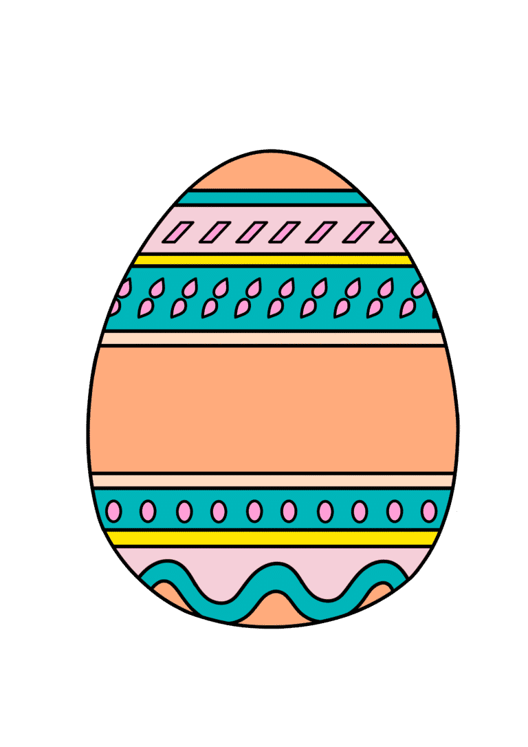 free printable colored easter eggs