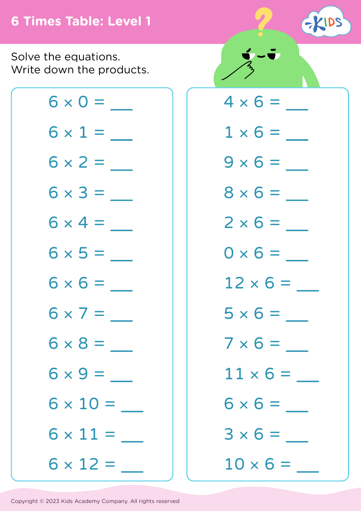 12 X Table Worksheet Worksheets For Kindergarten