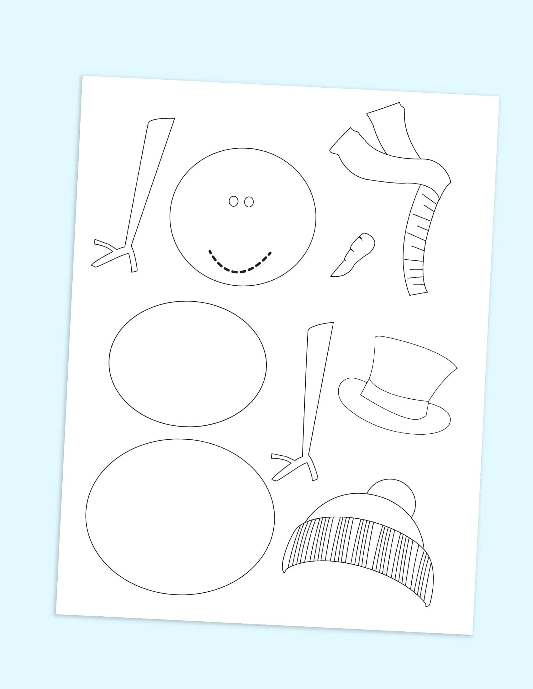 printable snowman crafts for preschoolers