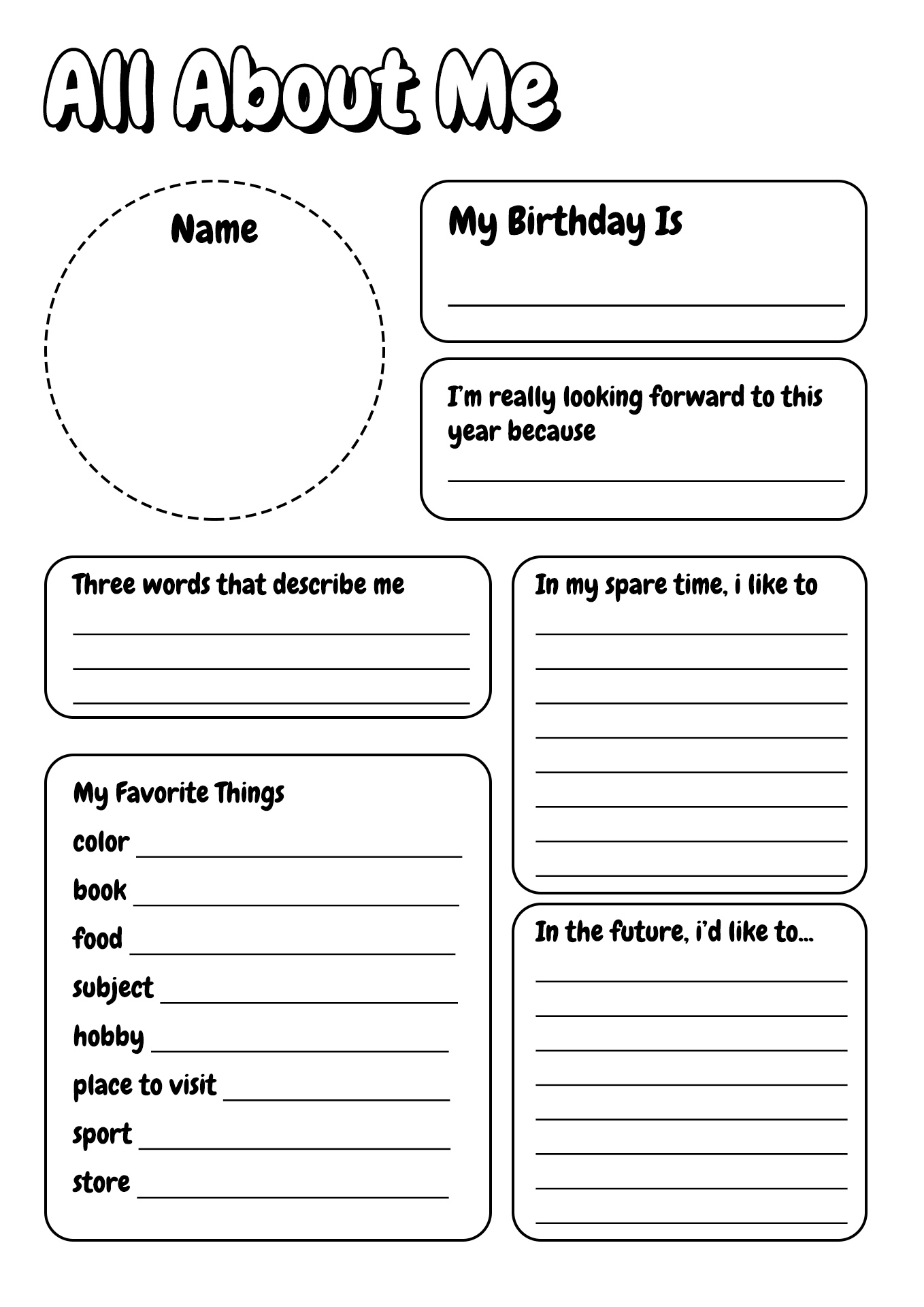 14 All About Me Worksheet Elementary Free PDF At Worksheeto