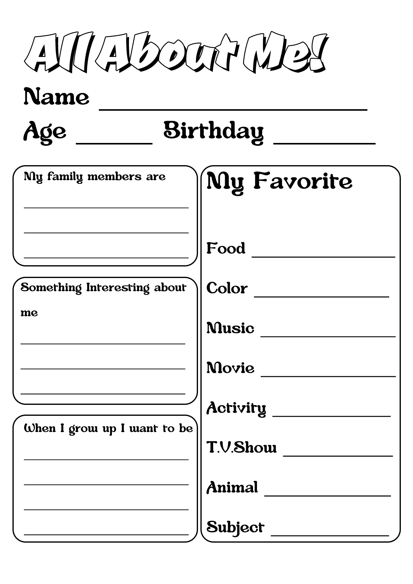 14 All About Me Worksheet Elementary Free PDF At Worksheeto