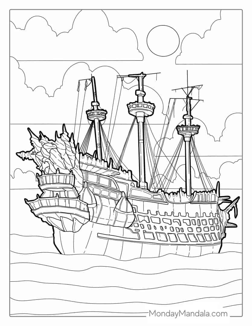pirate ship coloring pages free