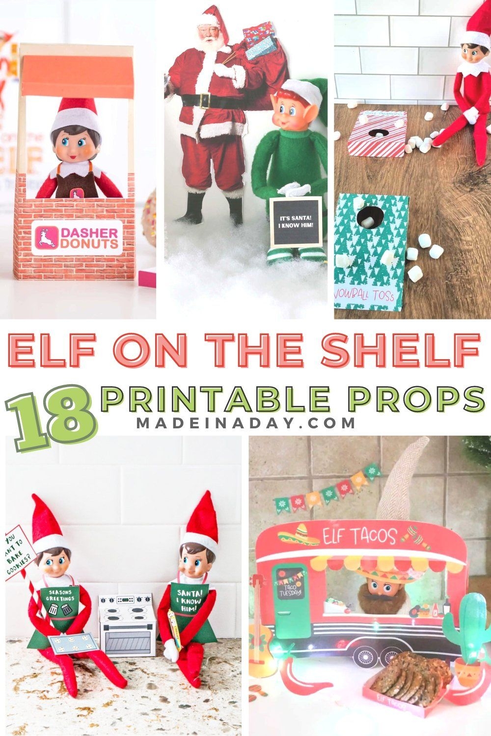 18 Printable Elf On The Shelf Props Elf Activities Awesome Elf On