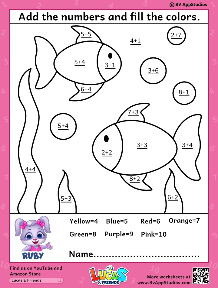 2 Digit Addition Color By Number Worksheets Infoupdate