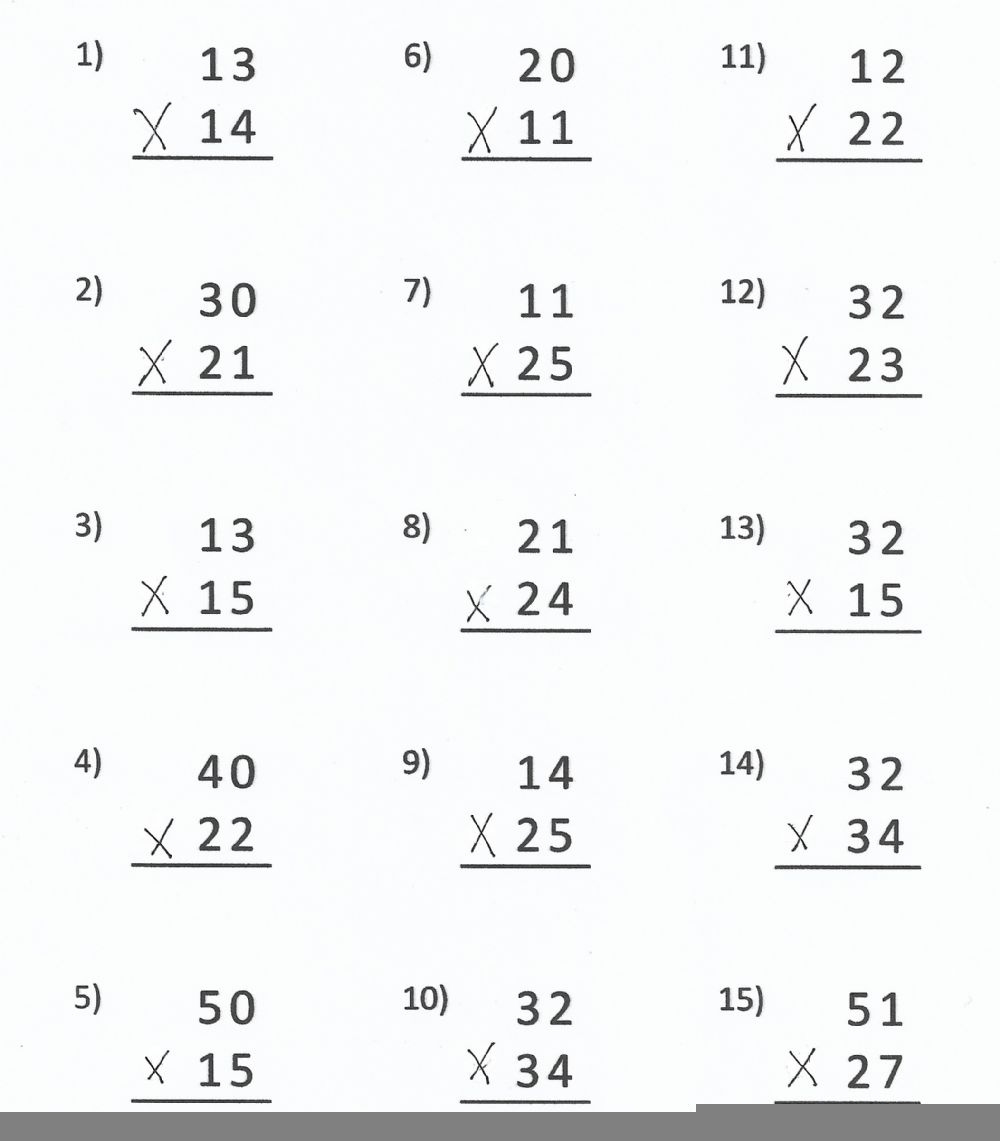 2 Digit By 2 Digit Multiplication Worksheets Multiplication Worksheets
