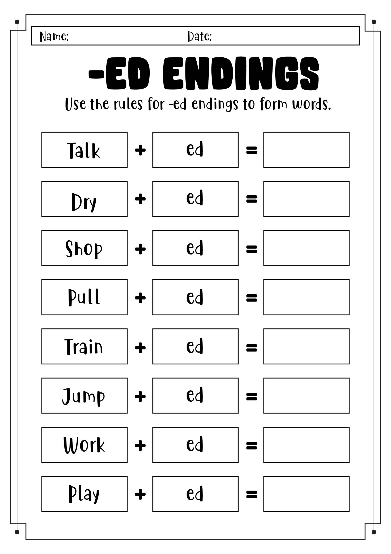 20 Adding The Suffix Ed And ING Worksheet Free PDF At Worksheeto