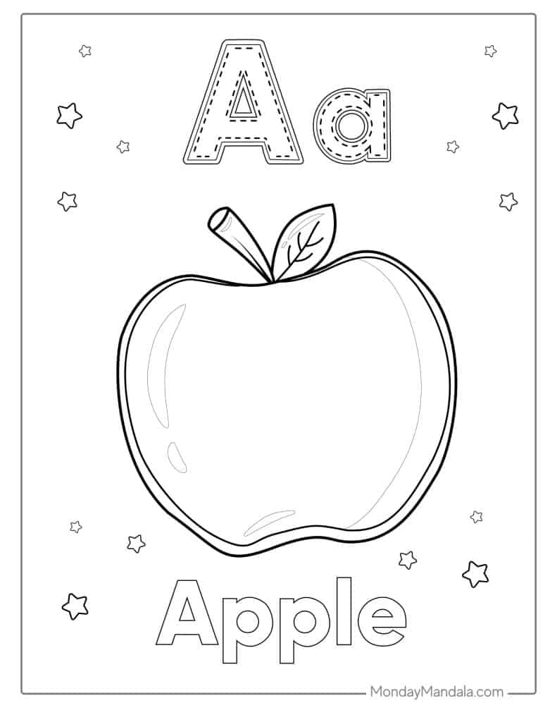 20 Apple Coloring Pages Free PDF Printables Worksheets Library