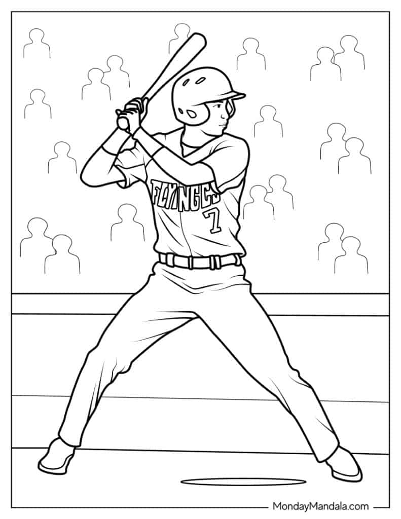 baseball coloring pages free
