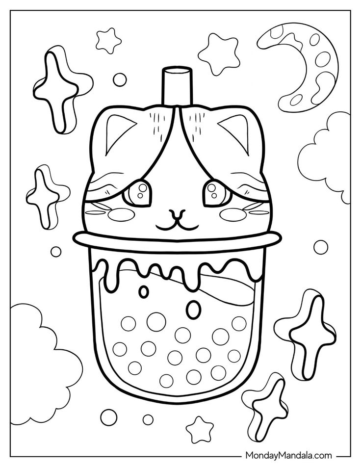 20 Boba Tea Coloring Pages Free PDF Printables Stitch Coloring 
