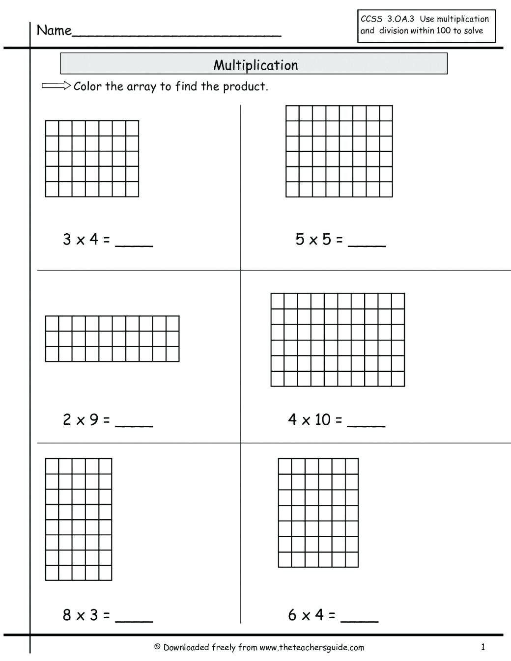 box method multiplication worksheets