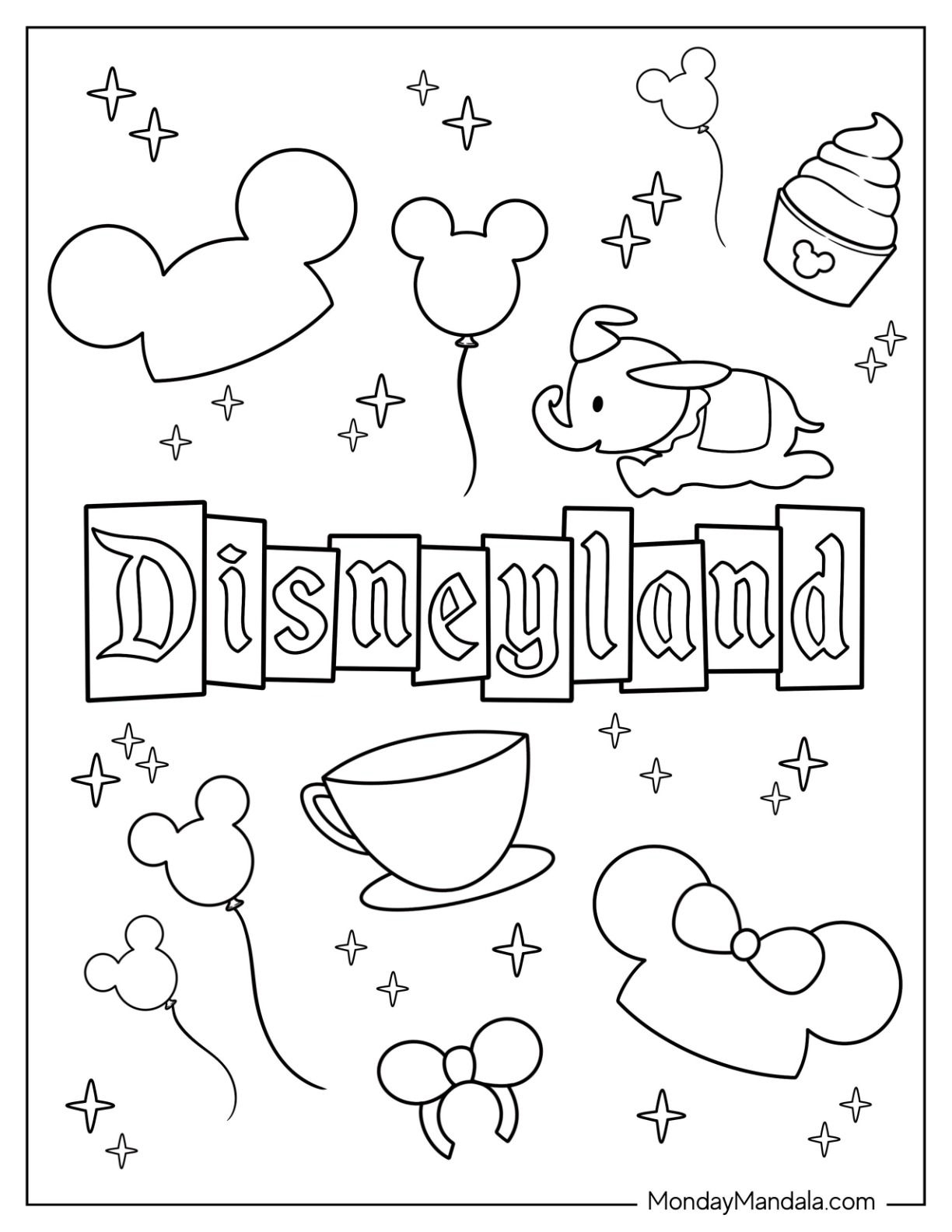 20 Disneyland Coloring Pages Free PDF Printables Disney Coloring