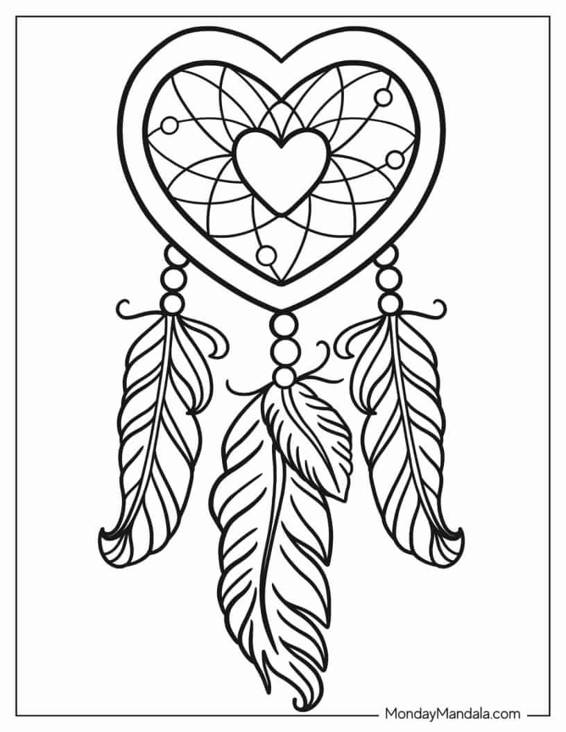 20 Dreamcatcher Coloring Pages Free PDF Printables Dream Catcher
