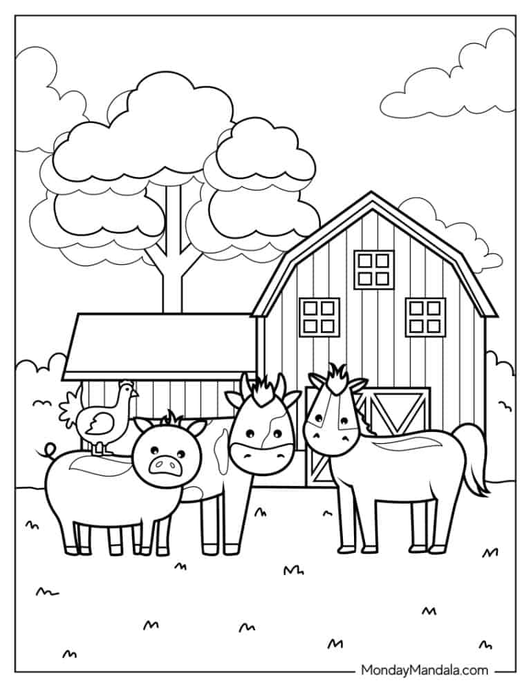 20 Farm Animal Coloring Pages Free PDF Printables 