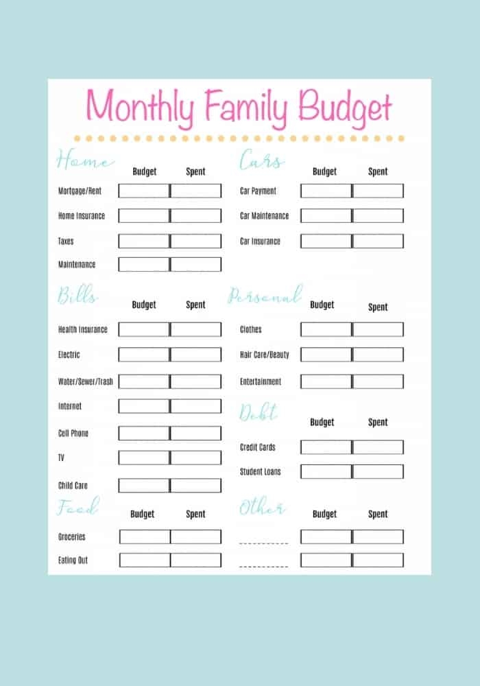 20 Free Printable Budget Templates Savvy Budget Boss