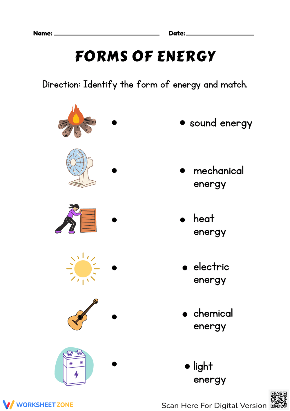 20 Free Printable Forms Of Energy Worksheet Collection Worksheets