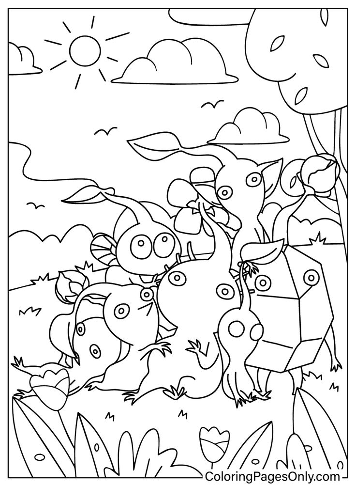 20 Pikmin Coloring Pages ColoringPagesOnly Coloring Pages