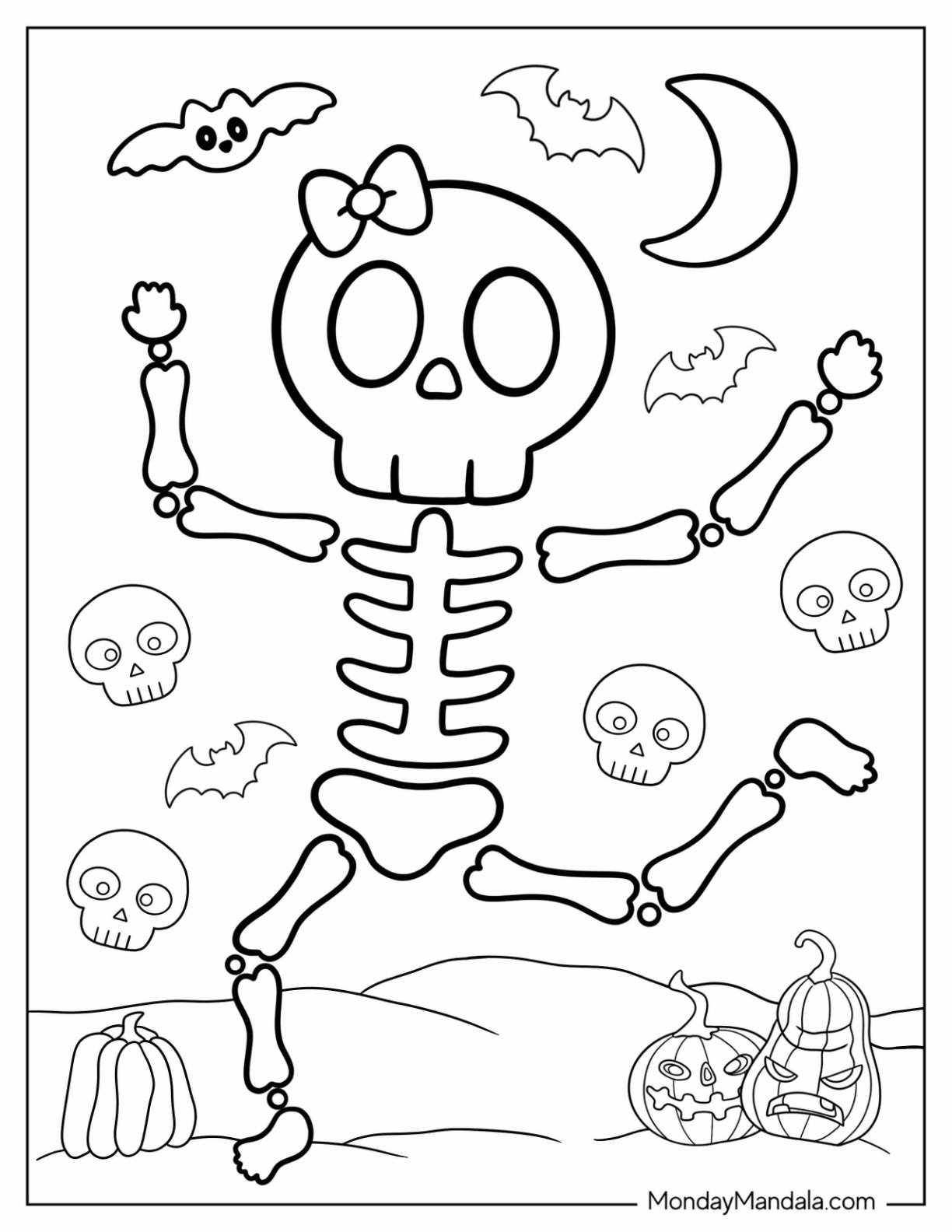 20 Skeleton Coloring Pages Free PDF Printables 