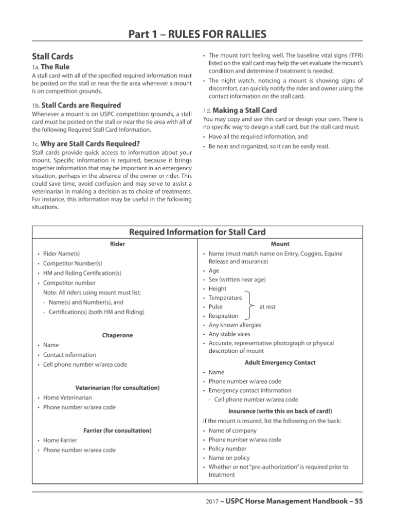 2017 2019 Form Uspc Stall Card Fill Online Printable With Regard To