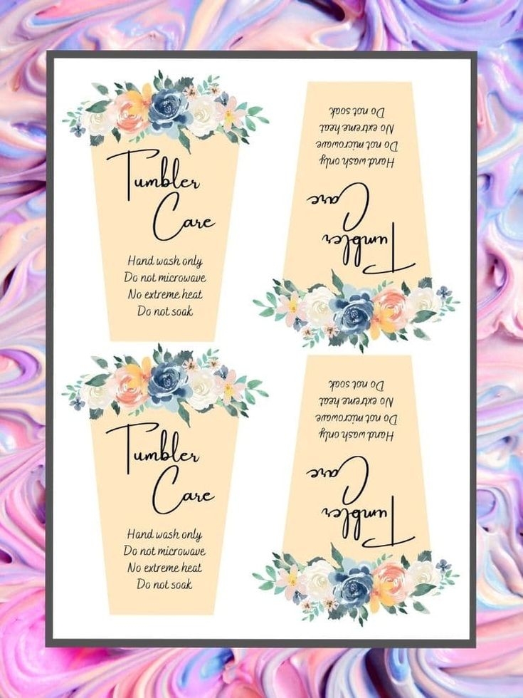 21 Cards With Free Printable Tumbler Care Instructions Download 