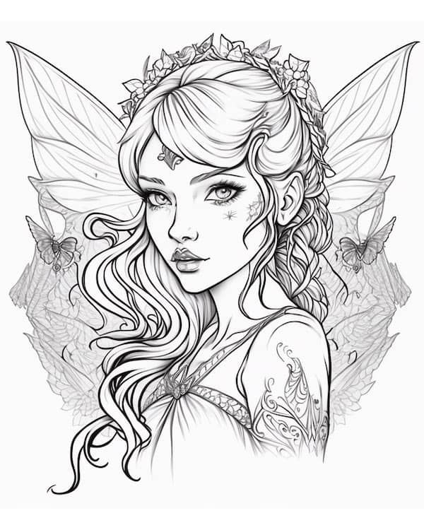 23 Fascinating Fairy Coloring Pages For Adults Our Mindful Life 