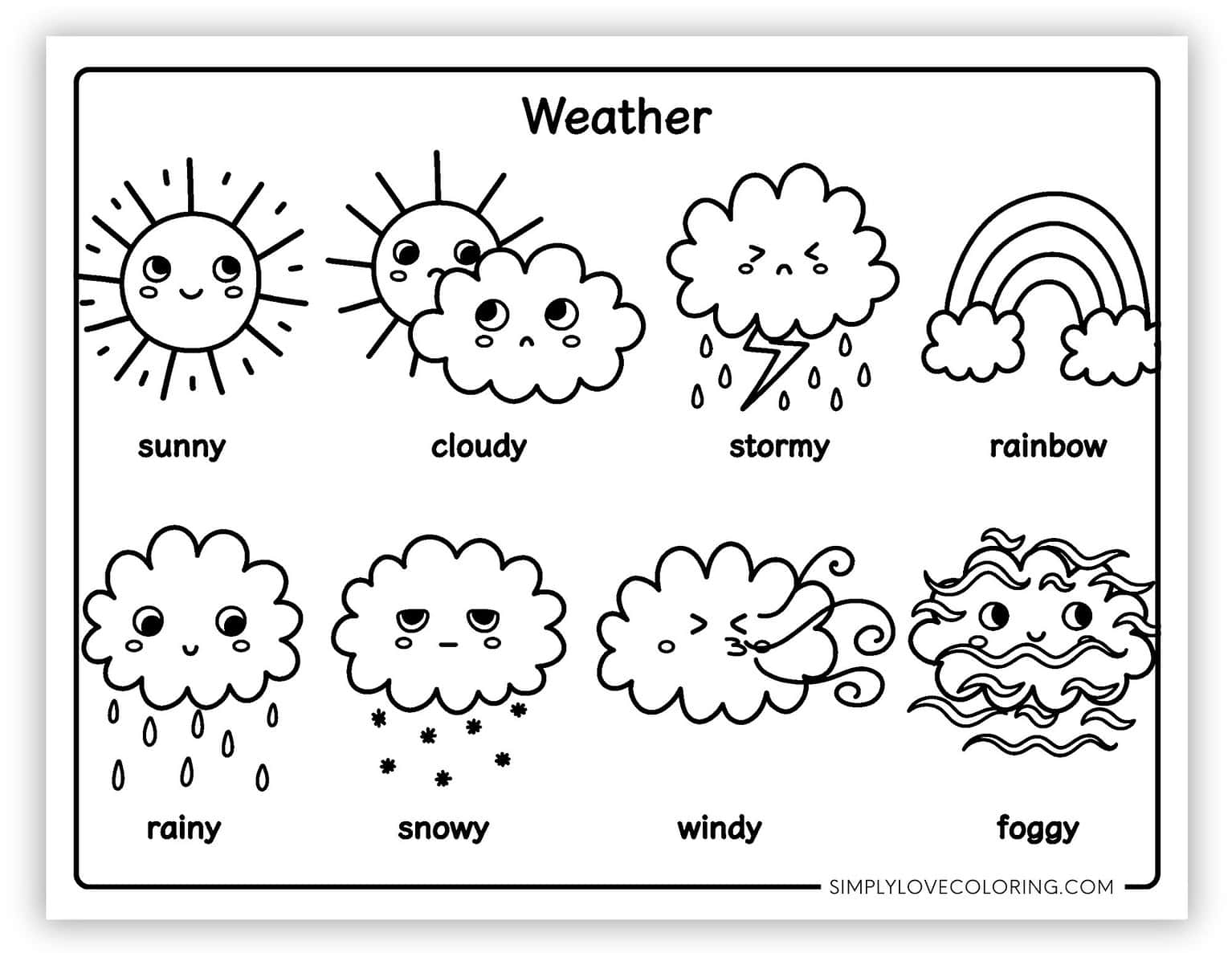 25 Weather Coloring Pages Free PDF Printables Simply Love Coloring