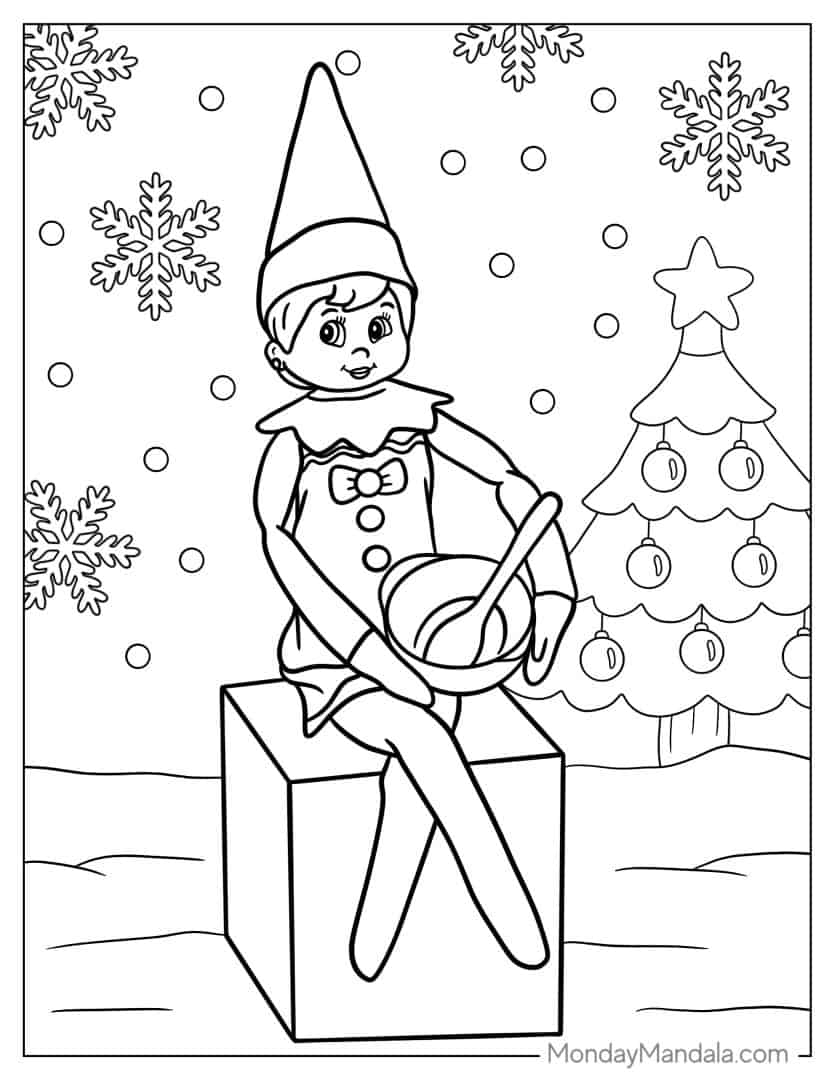 Elf On Shelf Coloring Page
