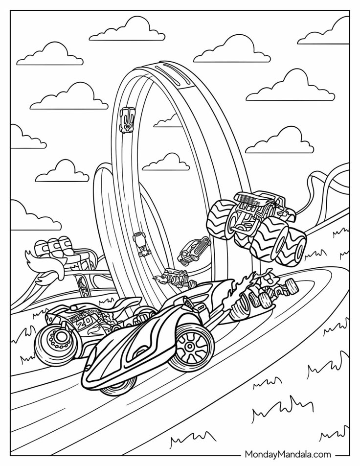 26 Hot Wheels Coloring Pages For Kids Free PDF Printables