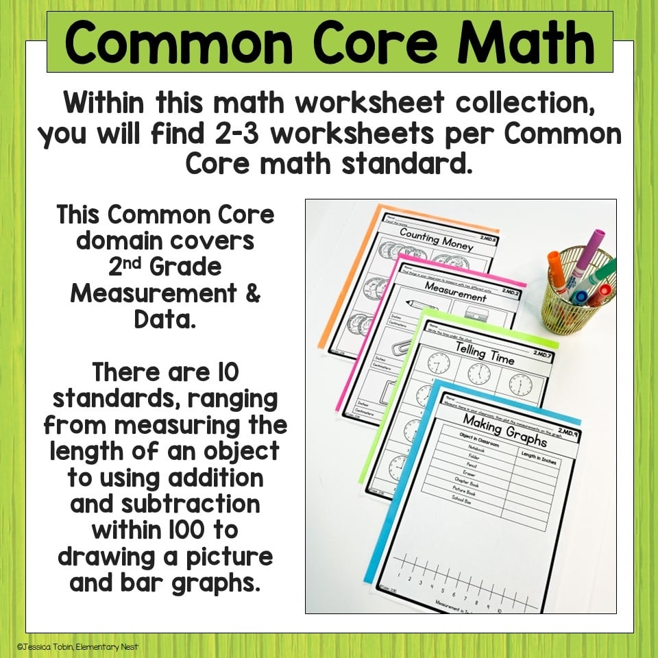 2nd Grade Measurement And Data Math Worksheets Elementary Nest 