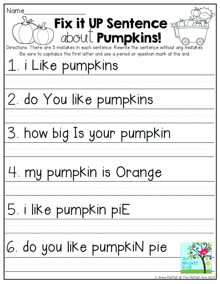 2nd Grade Writing Sentence Worksheet Writing Worksheets
