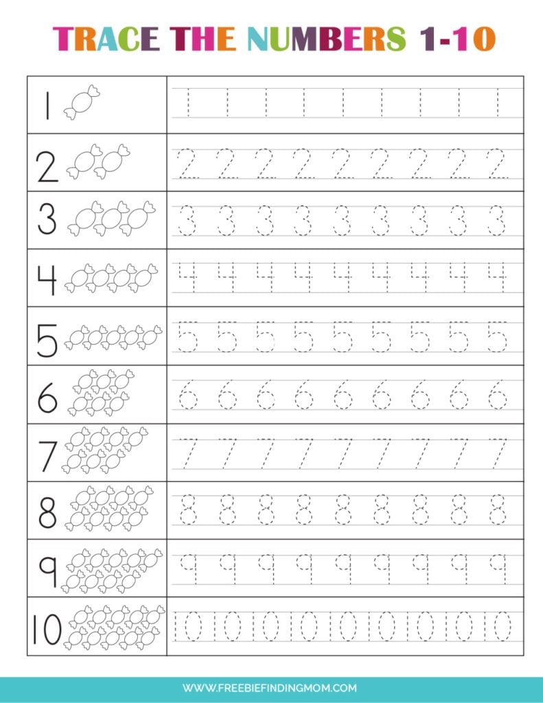 1 10 number worksheets for preschool