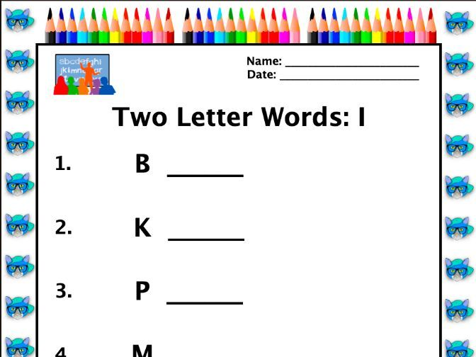 3 letter words worksheets