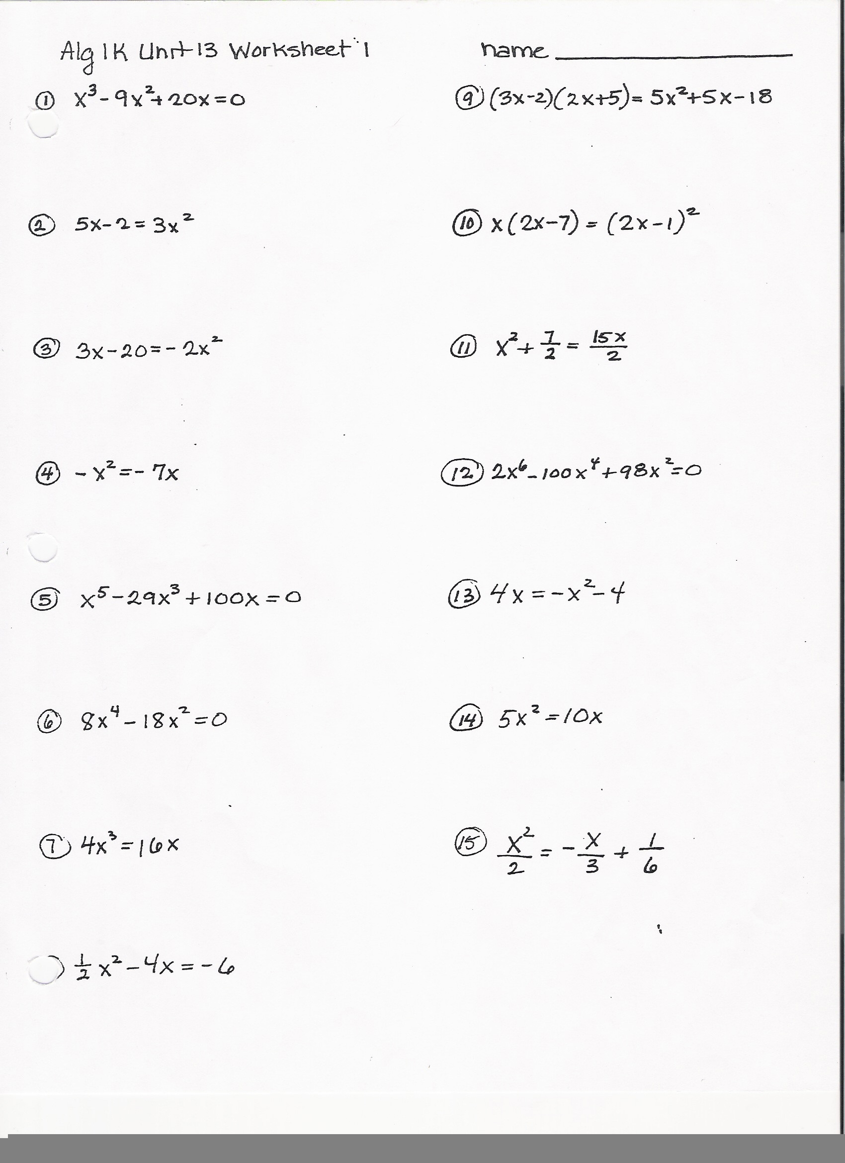 30 Algebra 1 Factoring Worksheet FactorWorksheets