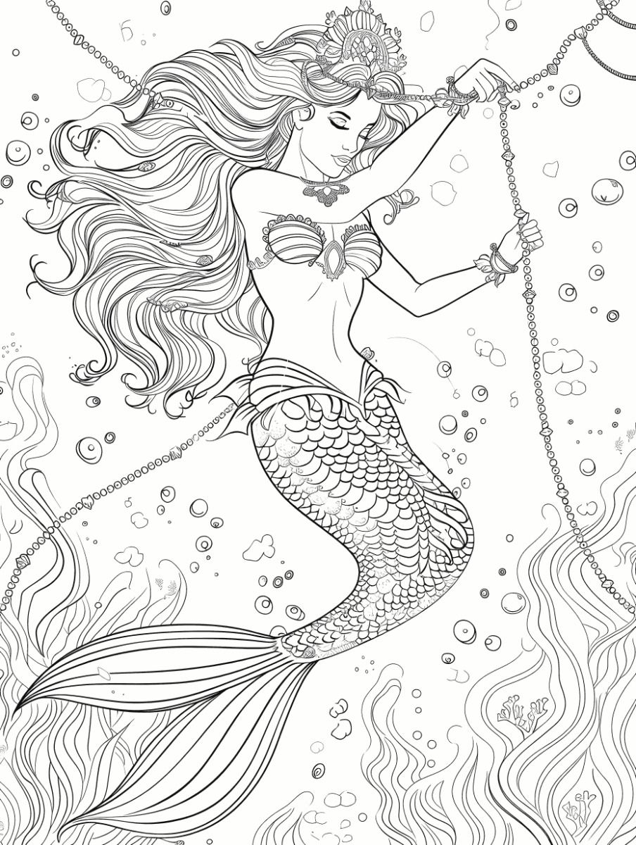 30 Pretty Mermaid Coloring Pages Artofit