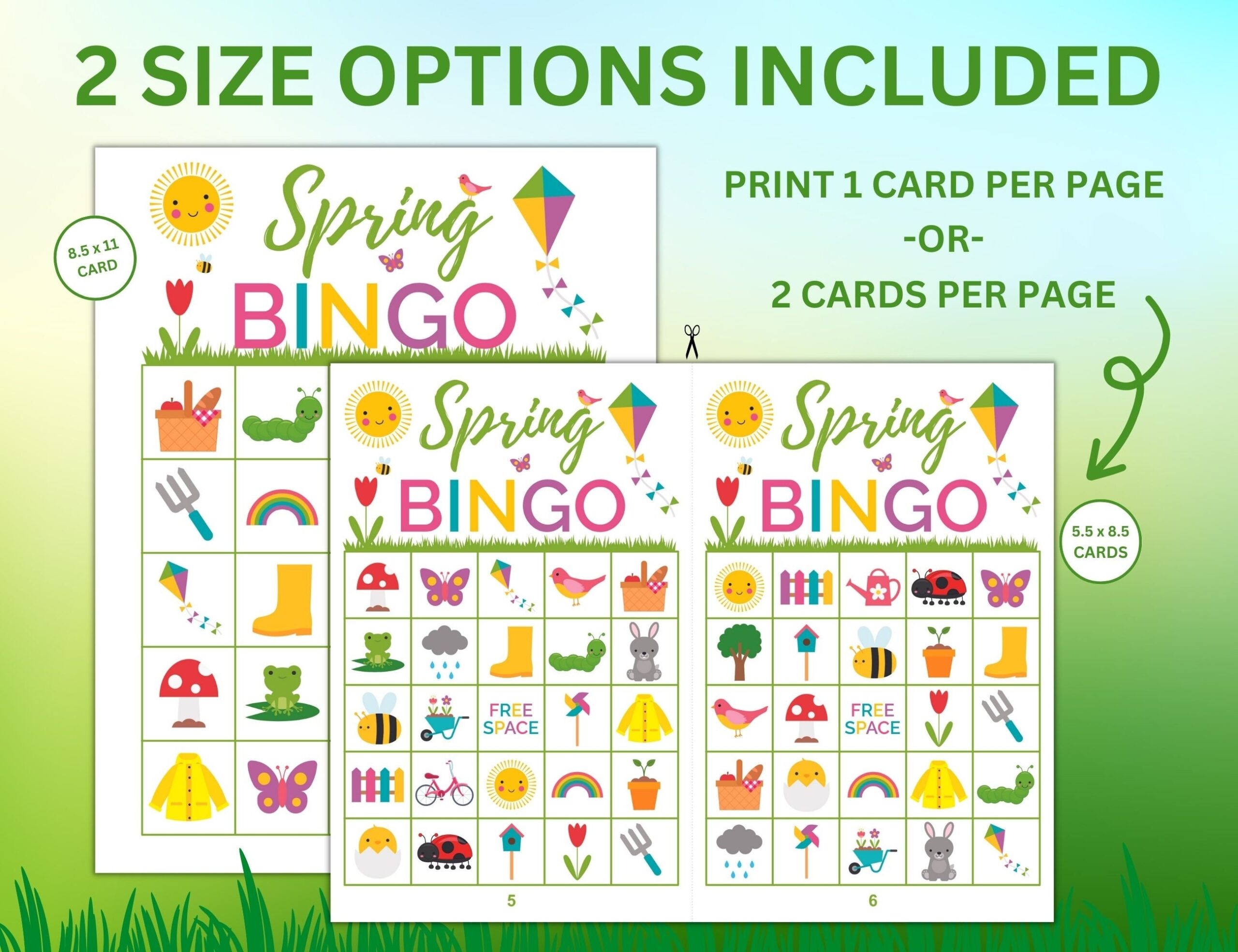 spring bingo cards printable