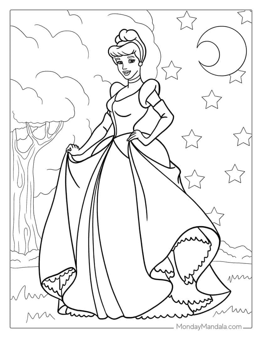 cinderella coloring pages free to print