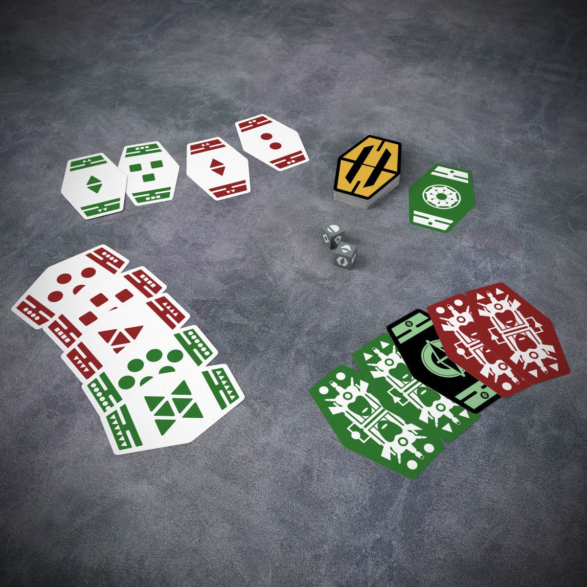 3D Model Sabacc Cards And Spike Dice Printable VR AR Low poly 
