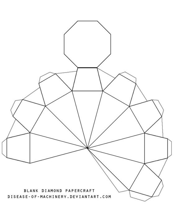 3D Paper Diamonds Diamond Template Printable Blank Diamond