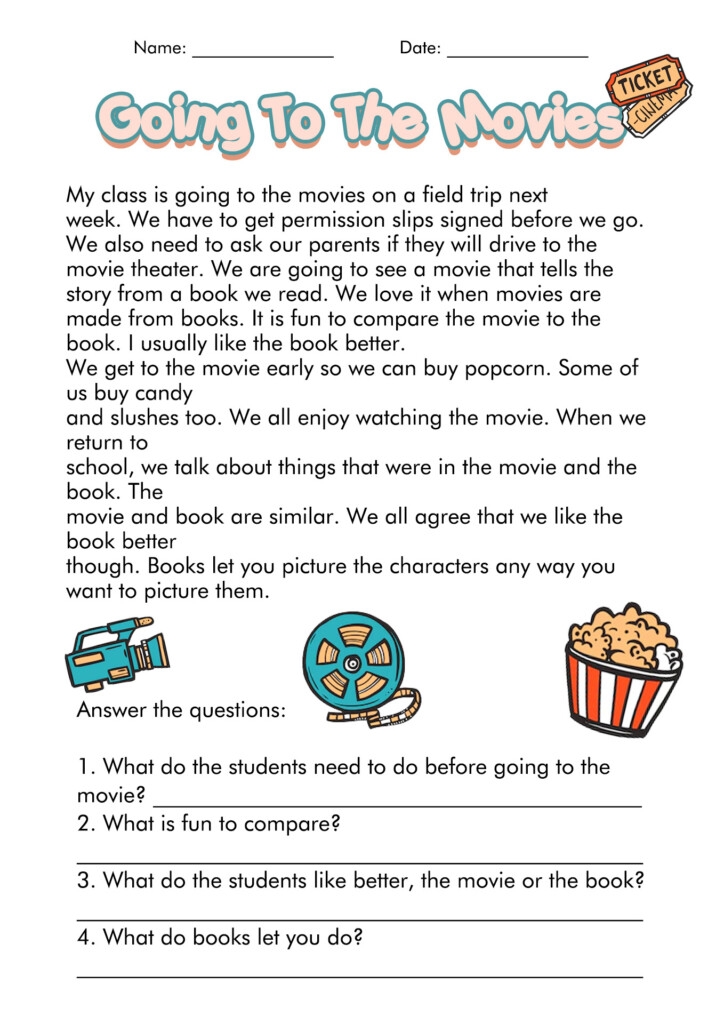 comprehension worksheets for grade 1